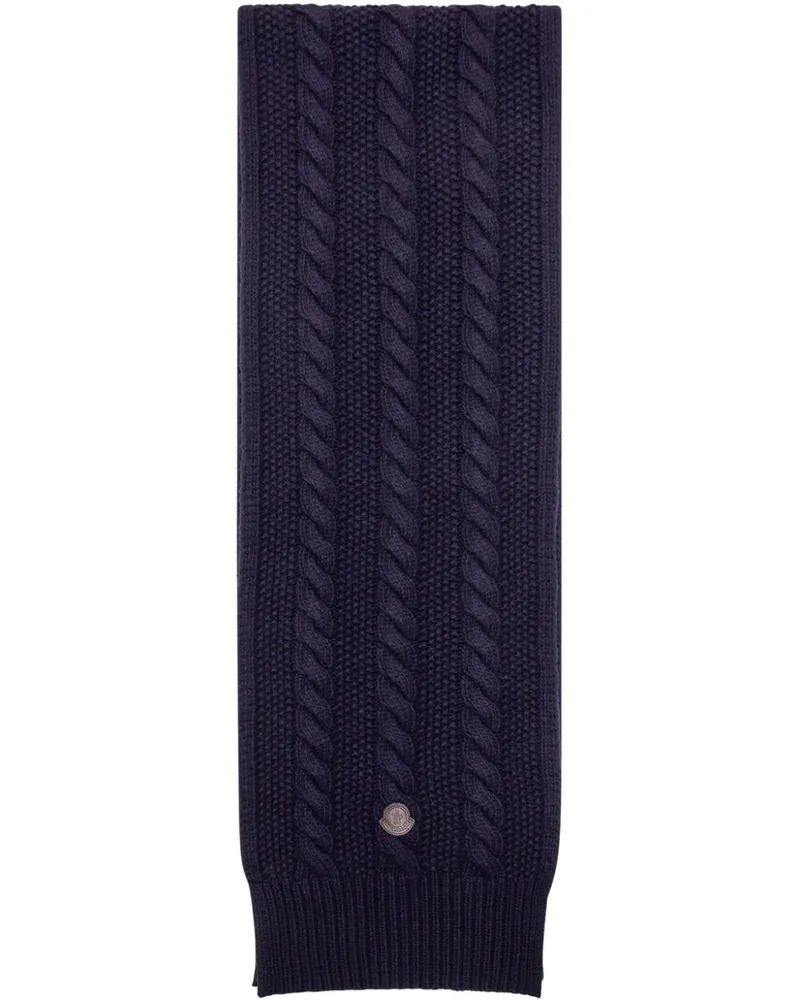 Moncler Schal mit Zopfmuster - Blau Blau