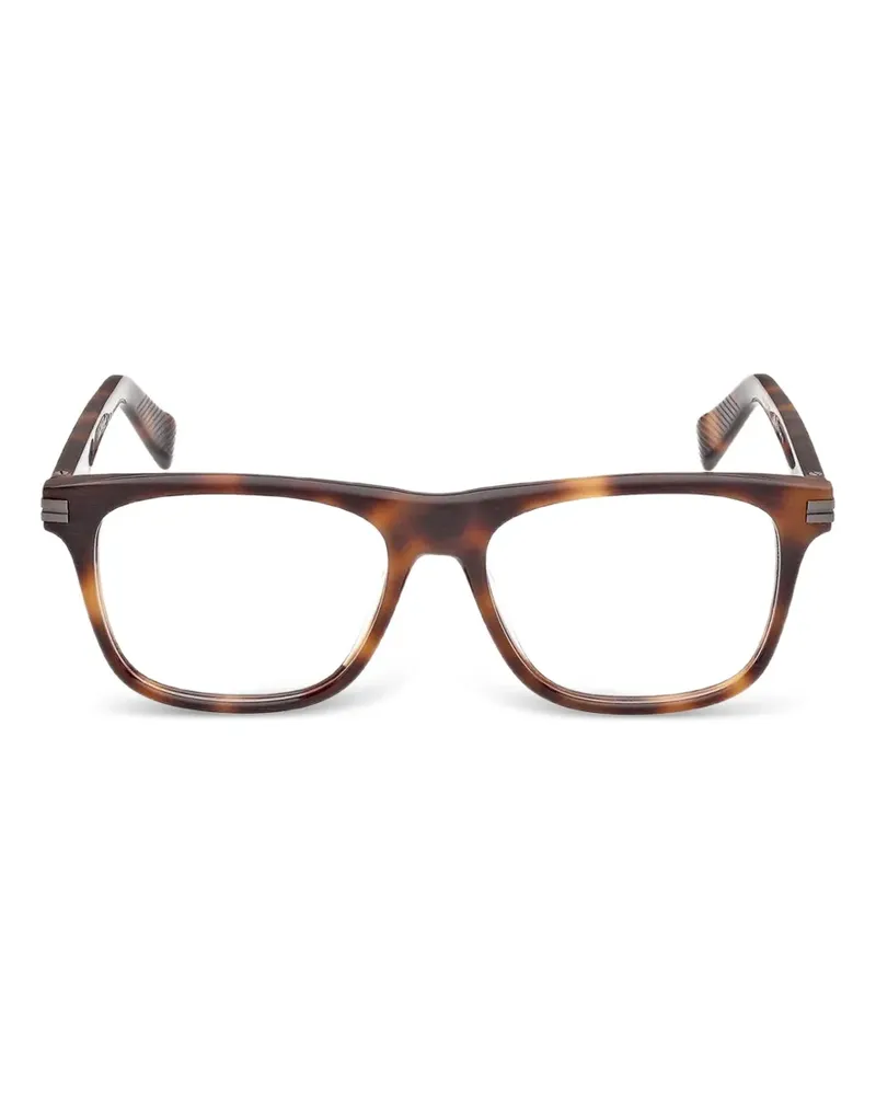 Ermenegildo Zegna Brille mit eckigem Gestell - Braun Braun