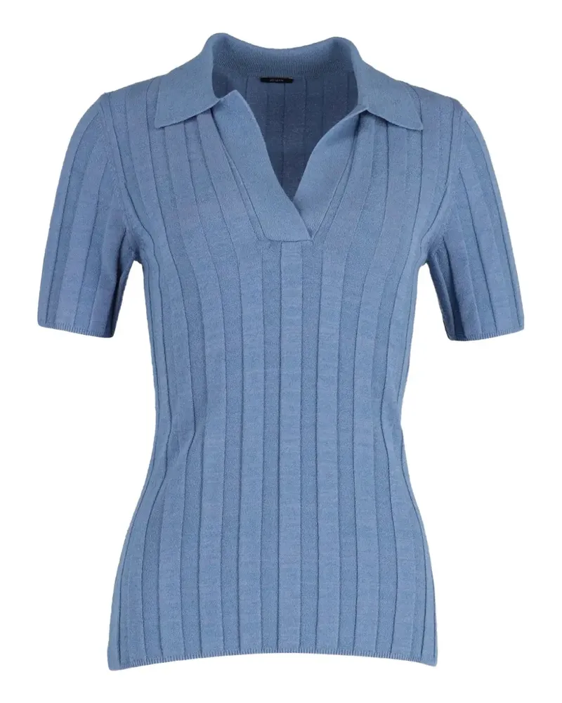 Joseph ribbed-knit polo top - Blau Blau