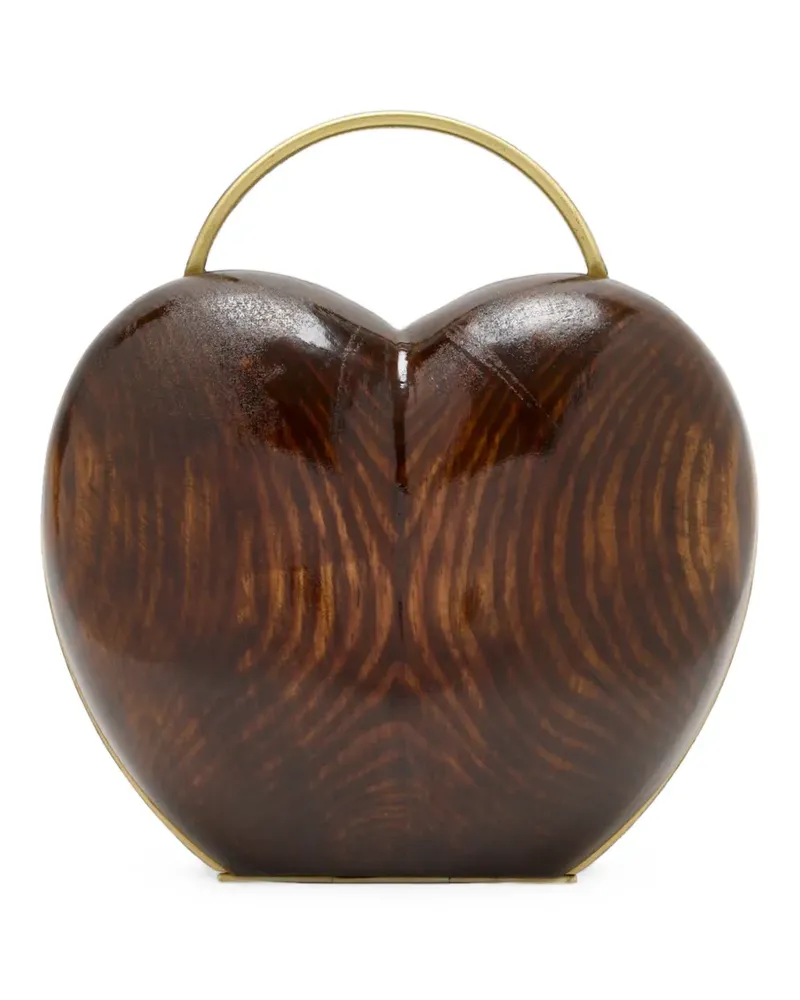 Vanina Coeur Noyer heart-shaped clutch bag - Braun Braun