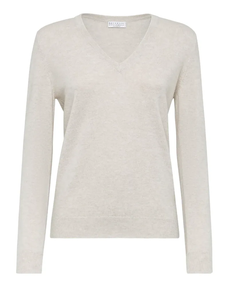 Brunello Cucinelli Schmaler Pullover - Nude Nude