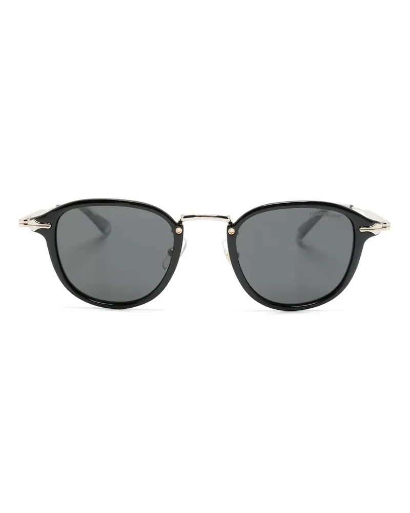 Montblanc 0336 Sonnenbrille mit eckigem Gestell - Schwarz Schwarz