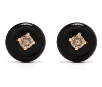 18kt Orbit Rotgoldohrstecker mit Diamanten