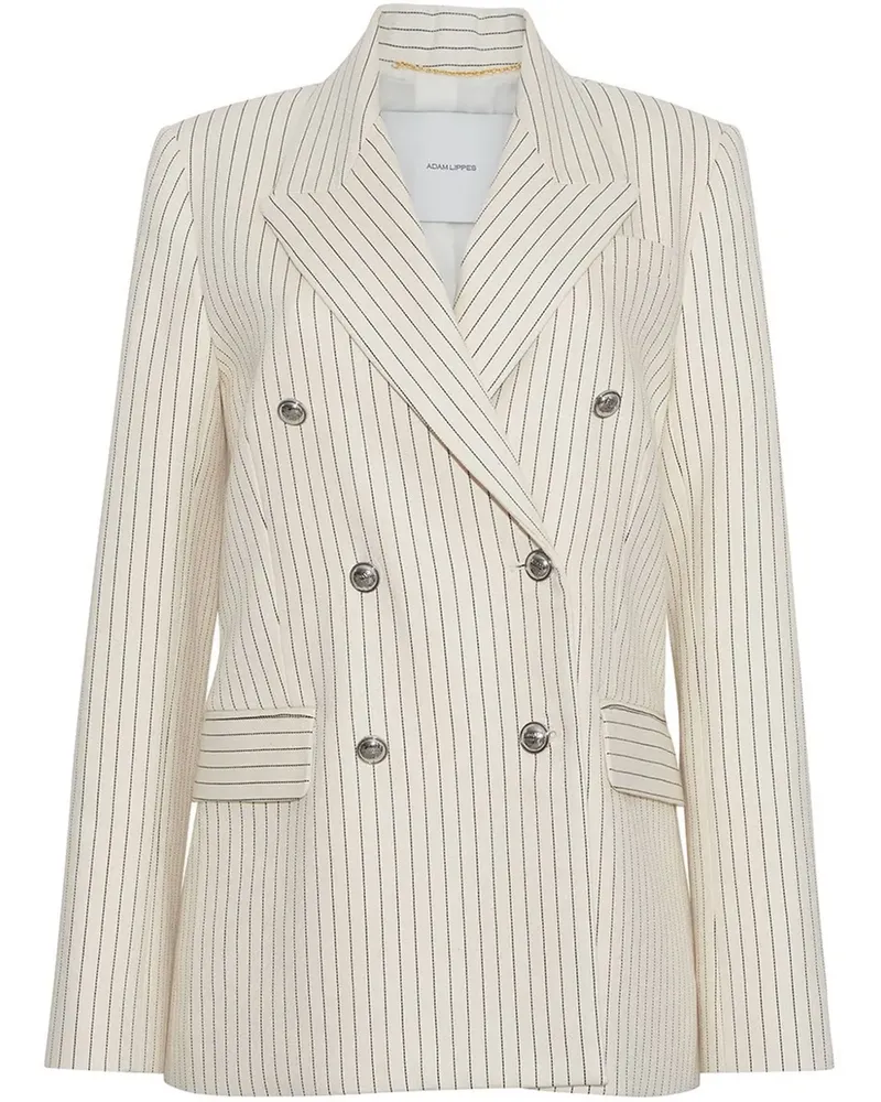 Adam Lippes Twill-Blazer mit Nadelstreifen - Nude Nude
