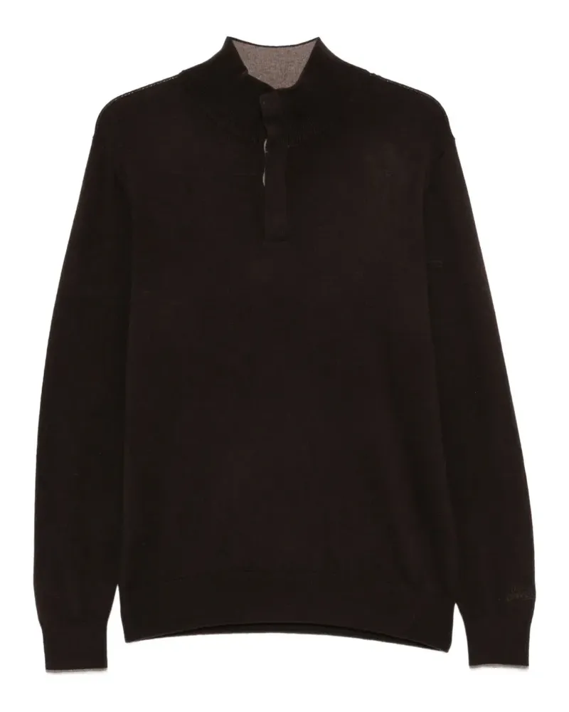 MC2 Saint Barth Marlow button-fastening high-neck sweater - Braun Braun