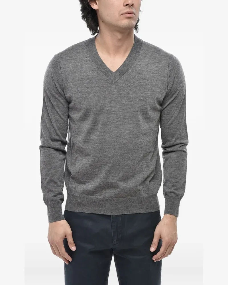 Paolo Pecora Milano Pullover mit V-Ausschnitt - Grau Grau