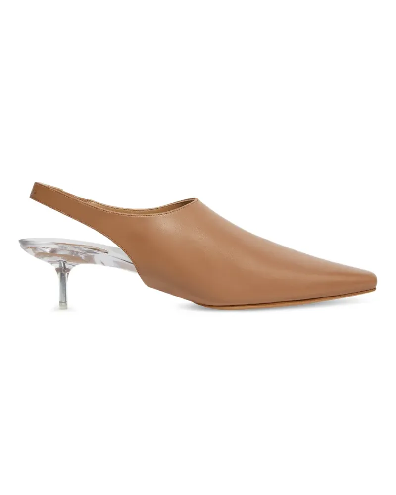 Courrèges transparent kitten-heel slingback pumps - Nude Nude
