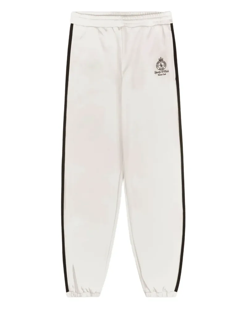 SPORTY & RICH Jogginghose mit Logo-Stickerei - Weiß Weiß