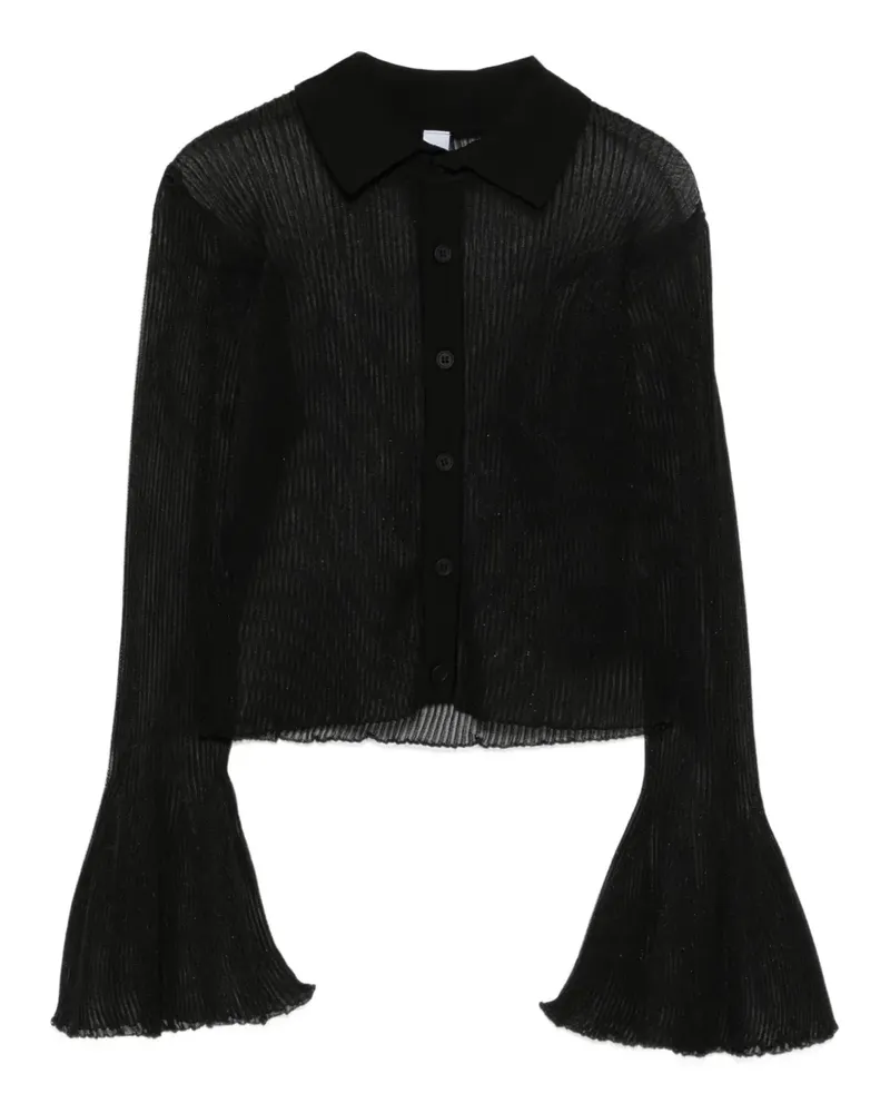 CFCL pleated bell-sleeve top - Schwarz Schwarz