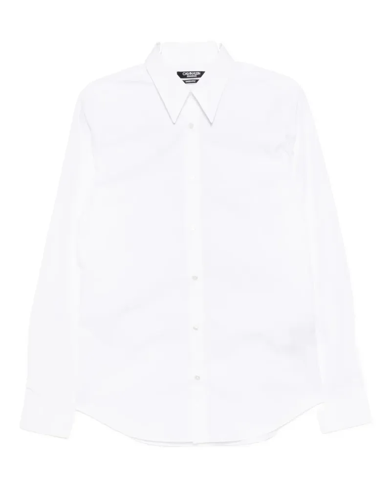 Calvin Klein slogan-embroidered shirt - Weiß Weiß