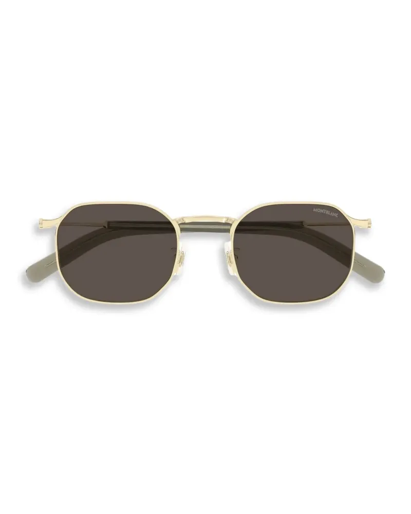 Montblanc Sonnenbrille mit geometrischem Gestell - Gold Gold
