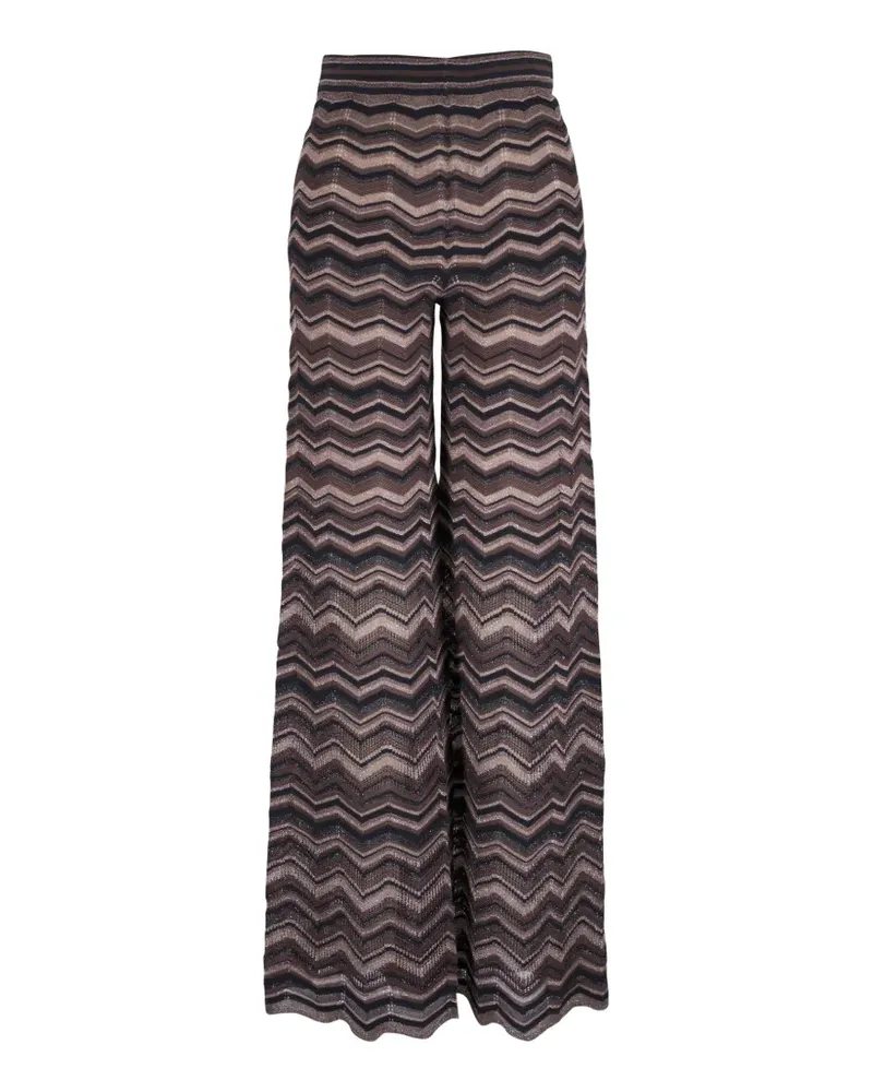 D.EXTERIOR zigzag-knit trousers - Nude Nude