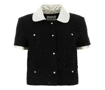 Jacke aus Boucle - Schwarz