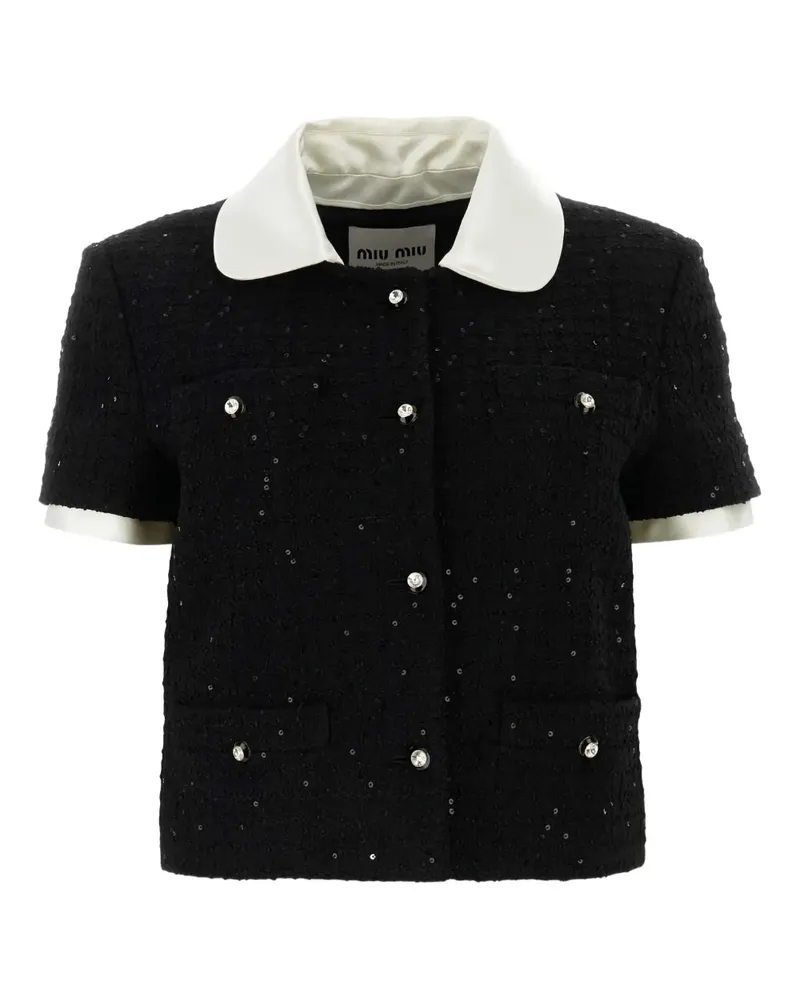 Miu Miu Jacke aus Boucle - Schwarz Schwarz