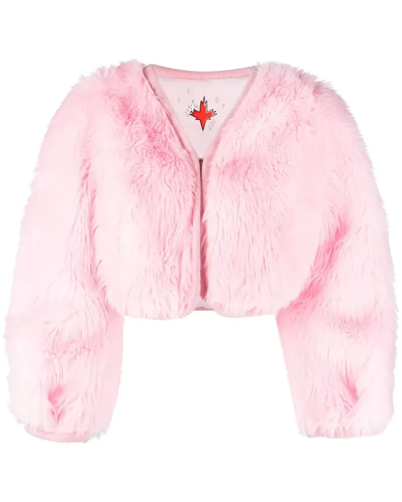 Dsquared2 Cropped-Jacke mit Faux Fur - Rosa Rosa