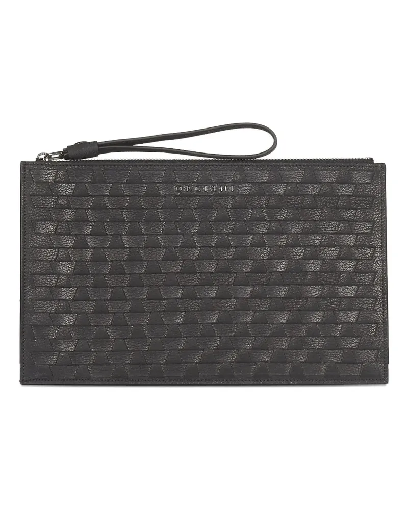 Orciani textured zipped clutch bag - Schwarz Schwarz