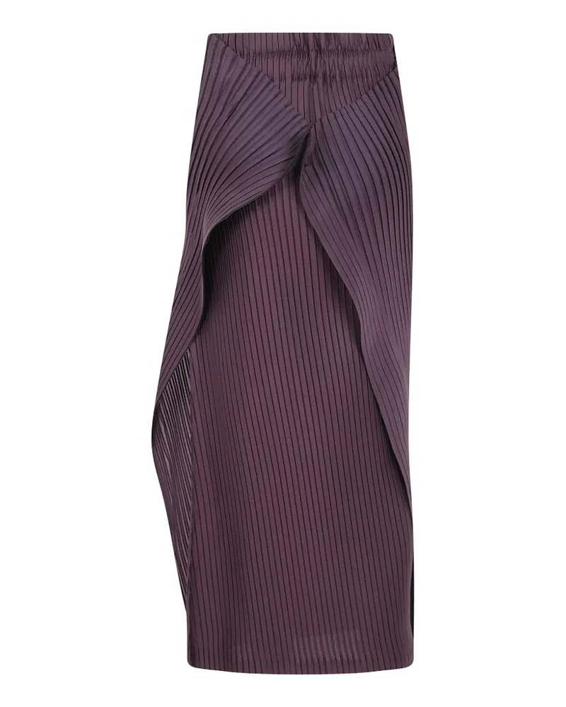 Issey Miyake pleated layered-effect maxi skirt - Rot Rot