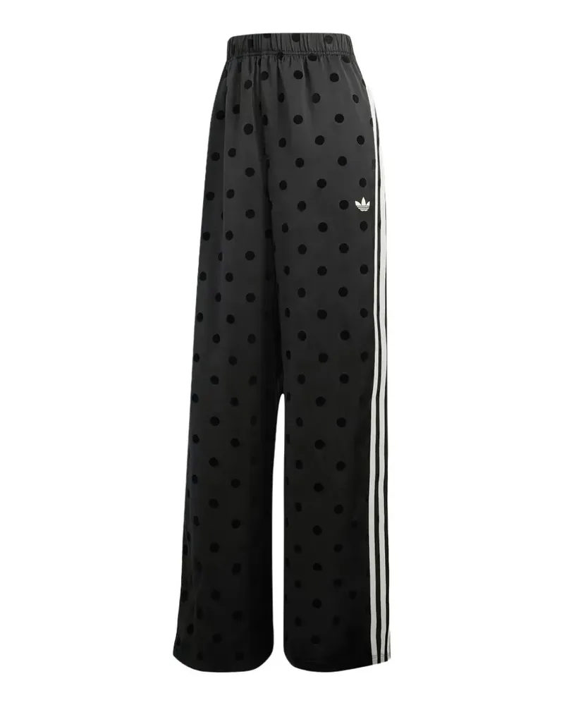 adidas polka-dot satin track pants - Schwarz Schwarz