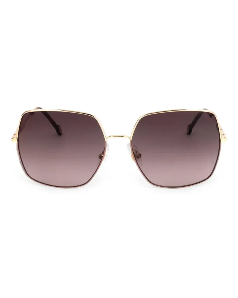 Carolina Herrera New York Sonnenbrille mit eckigem Gestell - Gold Gold