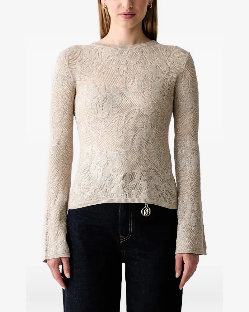 Liu Jo floral-jacquard sweater - Nude Nude