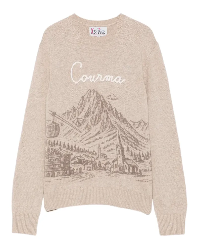 MC2 Saint Barth New Queen graphic-print embroidered sweater - Nude Nude