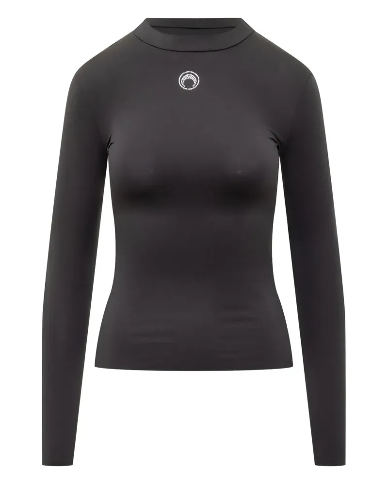 Marine Serre moon-logo long-sleeve T-shirt - Schwarz Schwarz