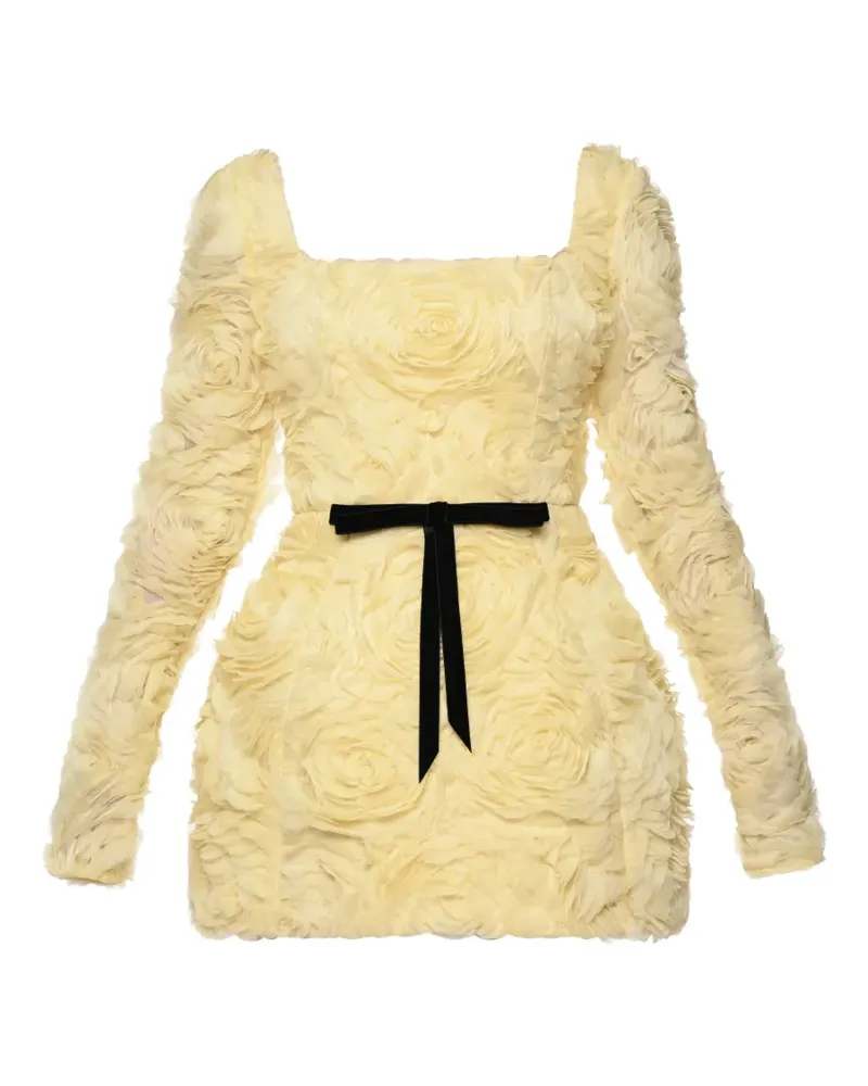 ANOUKI floral-appliqué bow-detail mini dress - Gelb Gelb