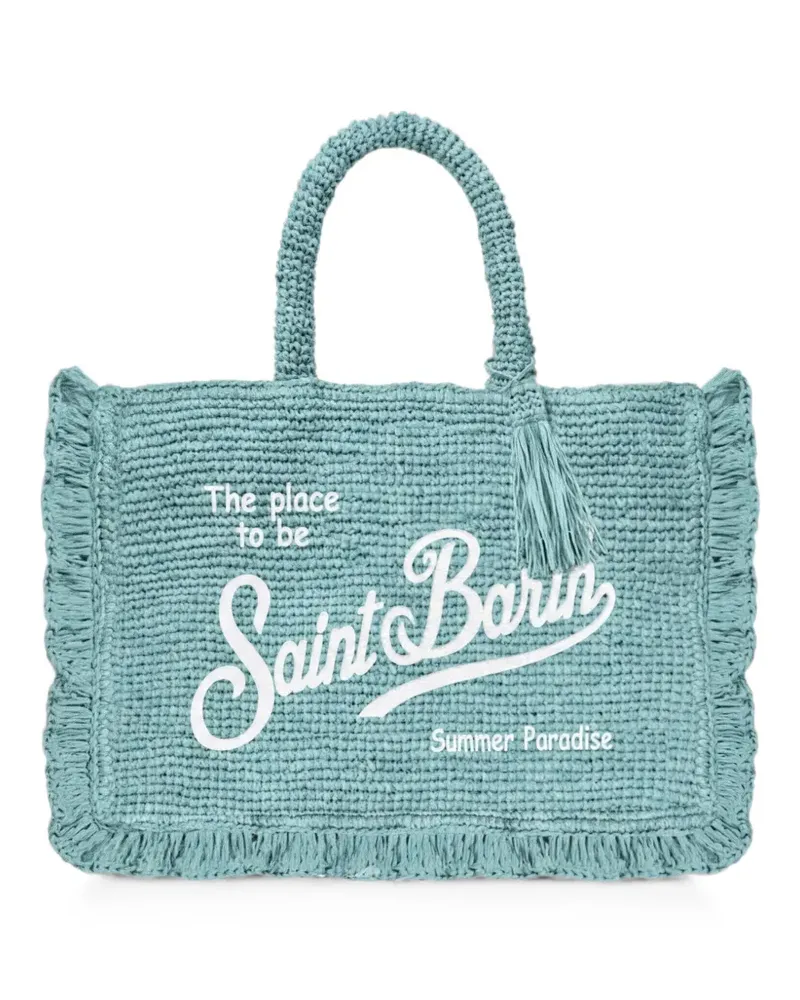 MC2 Saint Barth Volant Tote Bag aus Bast - Blau Blau