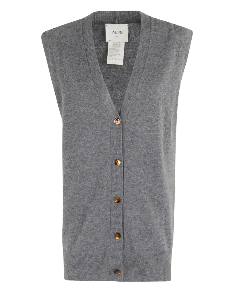 ALYSI Top mit Knopfverschluss - Grau Grau