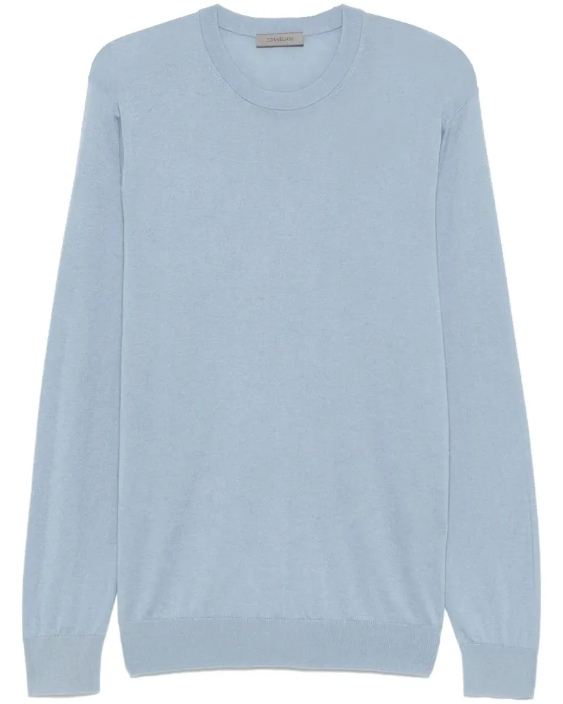 Corneliani Fein gestricktes T-Shirt - Blau Blau
