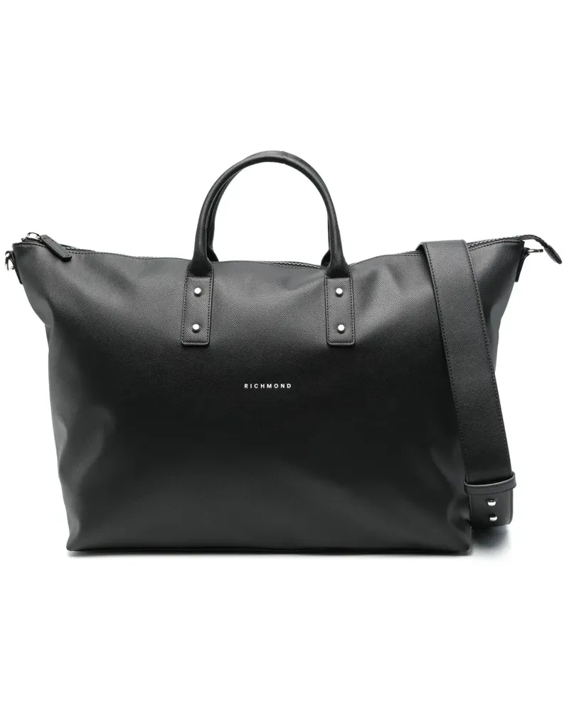John Richmond Reisetasche mit Logo-Prägung - Schwarz Schwarz
