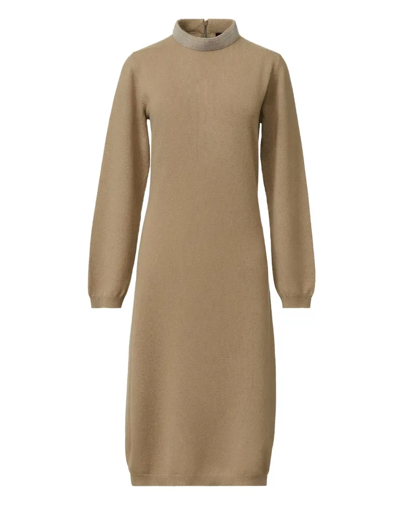 Fabiana Filippi Langärmeliges Kleid mit Stehkragen - Nude Nude