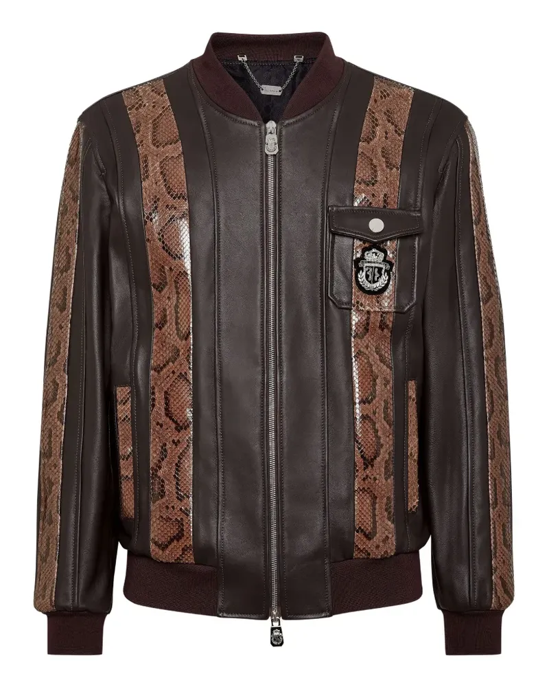 Billionaire Bomberjacke mit Python-Einsatz - Braun Braun