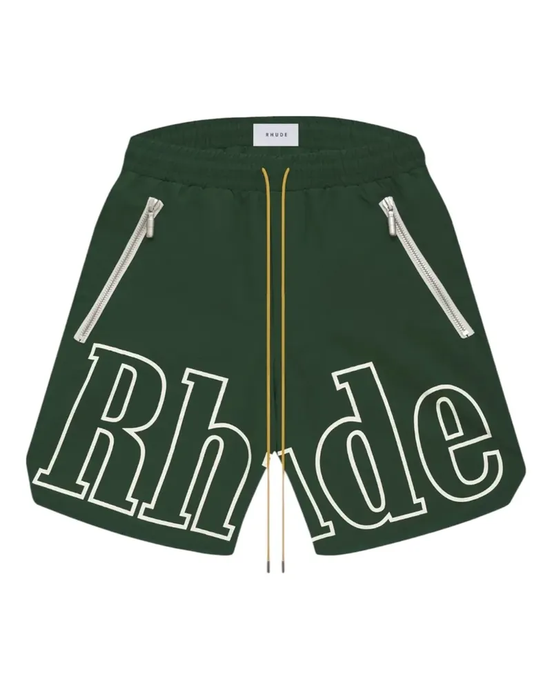RHUDE logo-print shorts - Grün Grün