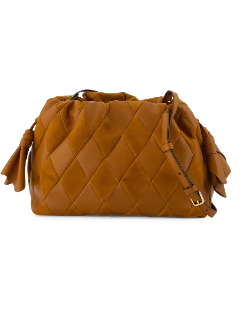 Zimmermann Cloud 91 diamond-quilted clutch bag - Braun Braun