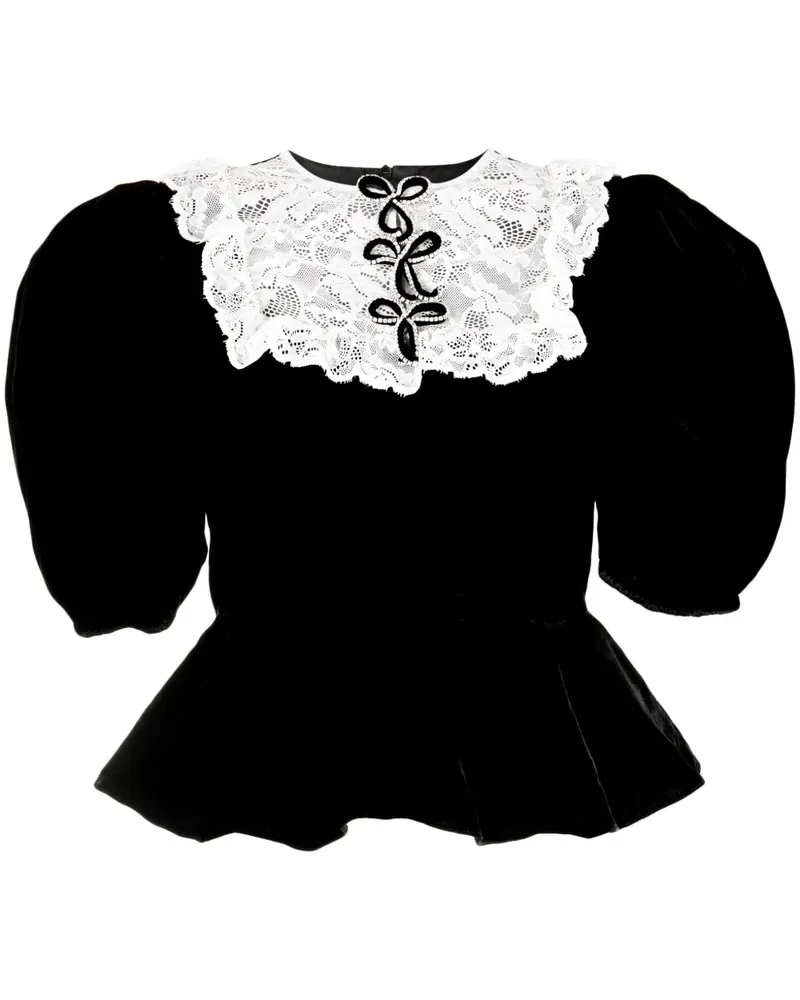 ANOUKI Bluse mit Kristallen - Schwarz Schwarz