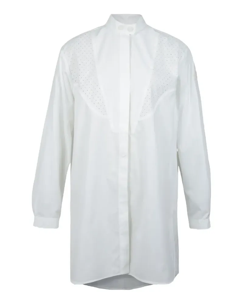 Moncler broderie-anglaise bib-detail shirt - Weiß Weiß