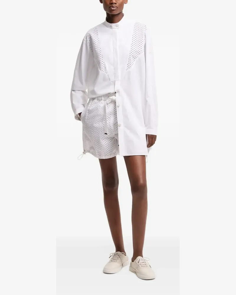 Moncler Hemd mit Lochstickerei - Weiß Weiß