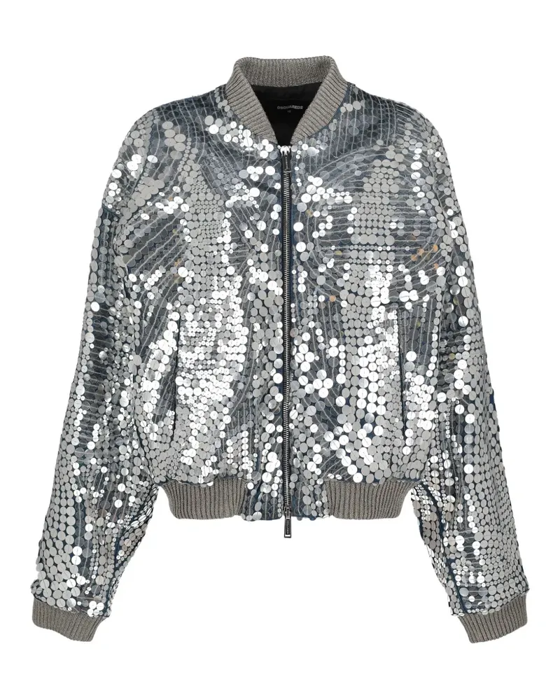Dsquared2 sequin-embellished bomber jacket - Silber Silber