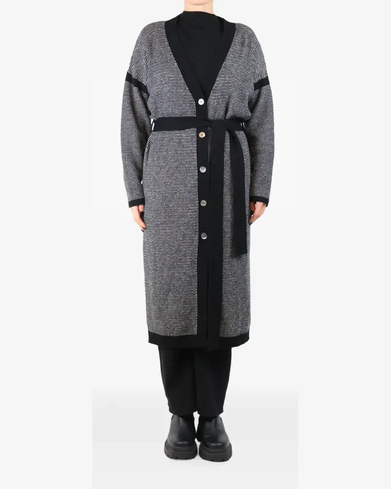 Eres Langer Cardigan mit Gürtel - Grau Grau