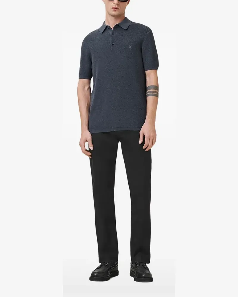 AllSaints Poloshirt mit Logo-Stickerei - Blau Blau