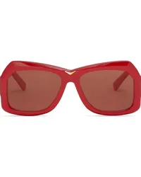 Marni Sonnenbrille mit geometrischem Gestell Rot