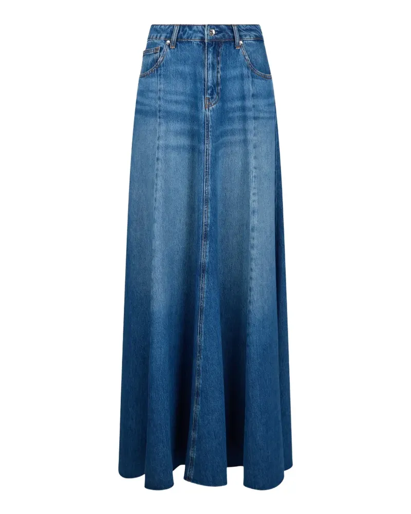 Liu Jo stonewash frayed maxi skirt - Blau Blau