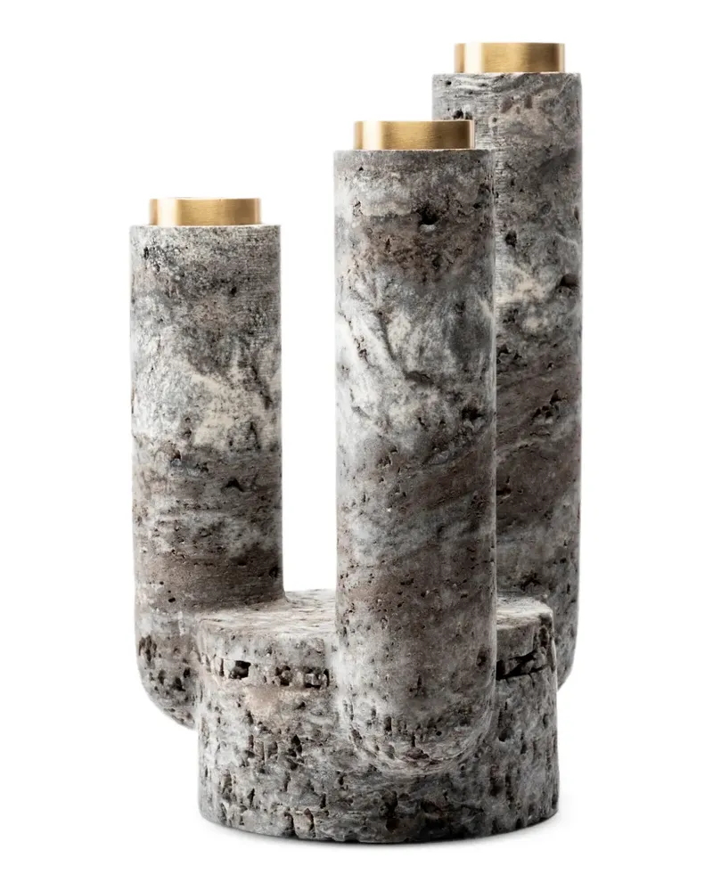 Editions Milano Splendido Kerzenhalter aus Marmor - Grau Grau