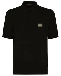 Dolce & Gabbana Poloshirt mit Logo-Schild Schwarz