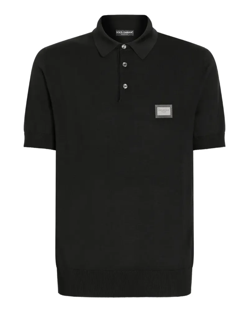 Dolce & Gabbana Poloshirt mit Logo-Detail - Schwarz Schwarz