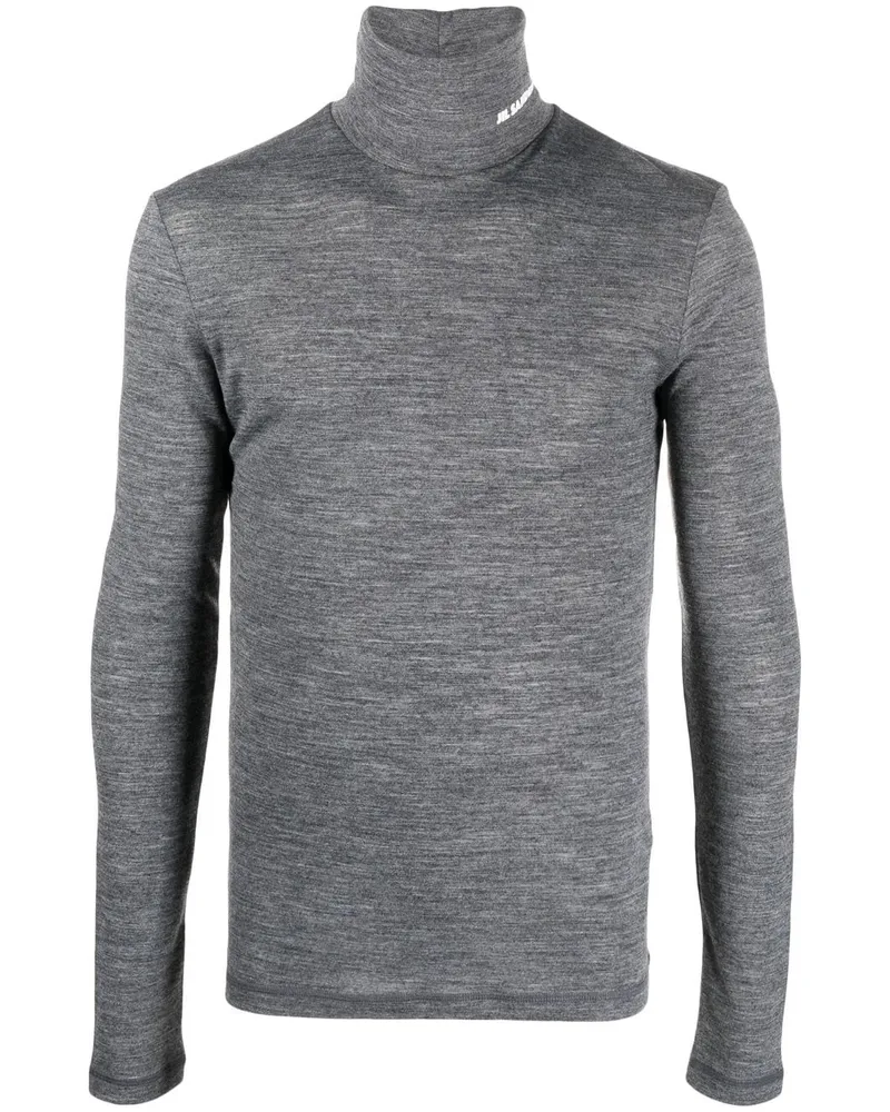 Jil Sander Rollkragenpullover mit Logo-Print - Grau Grau