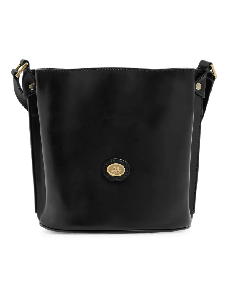 The Bridge Story Donna logo-plaque leather bucket bag - Schwarz Schwarz