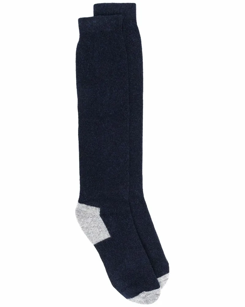Fedeli Socken mit Kontrasteinsatz - Blau Blau