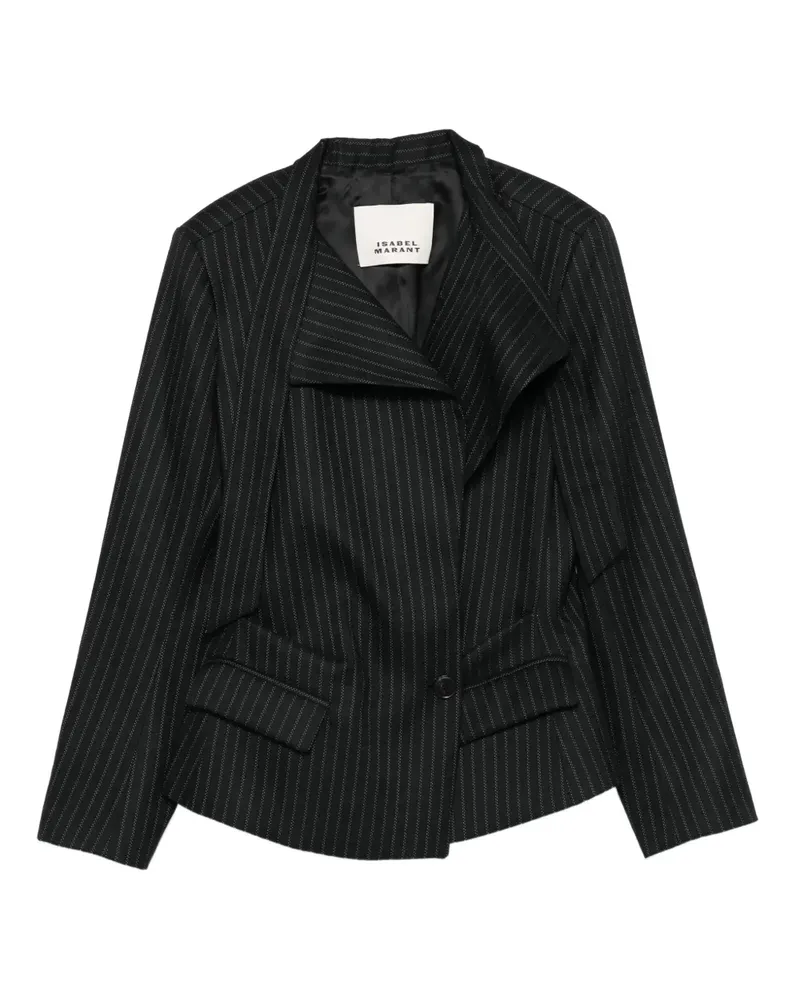 Isabel Marant Gewickelter Nadelstreifenblazer - Schwarz Schwarz